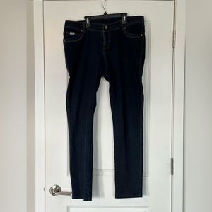 Kuhl Skinny Jeans Mid Rise Drawstring Denim Regular Fit 5 Pockets Dark Wash 16